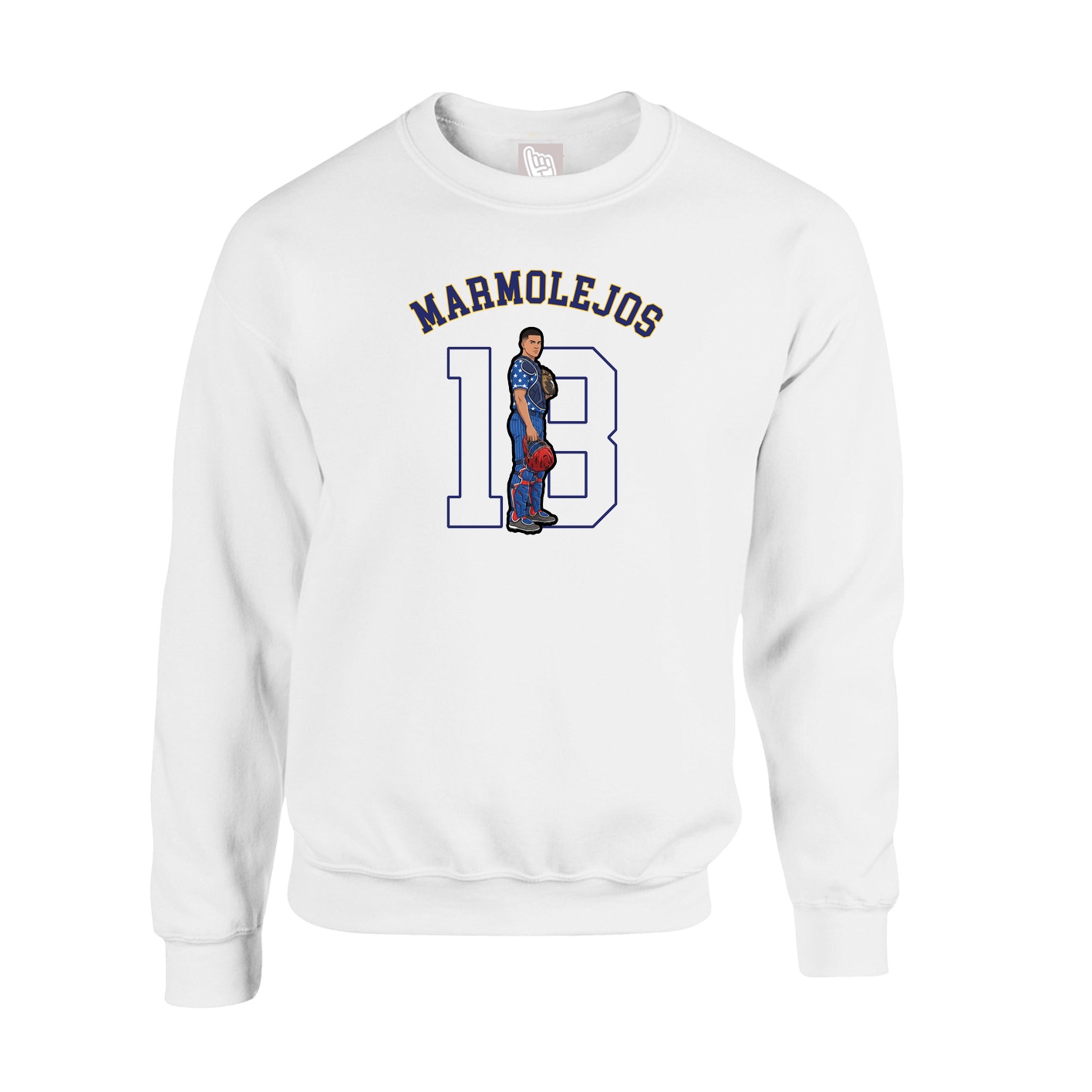 Fleece Crew — Shirsey Arch in White