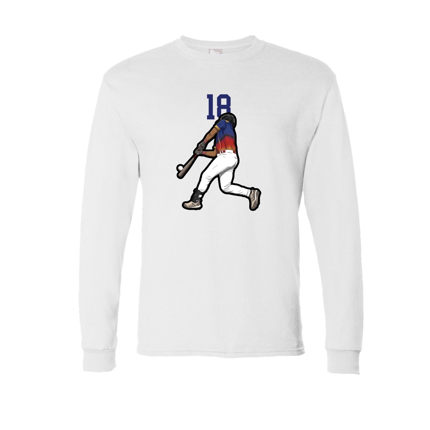 Long Sleeve Tee — Number Top in White