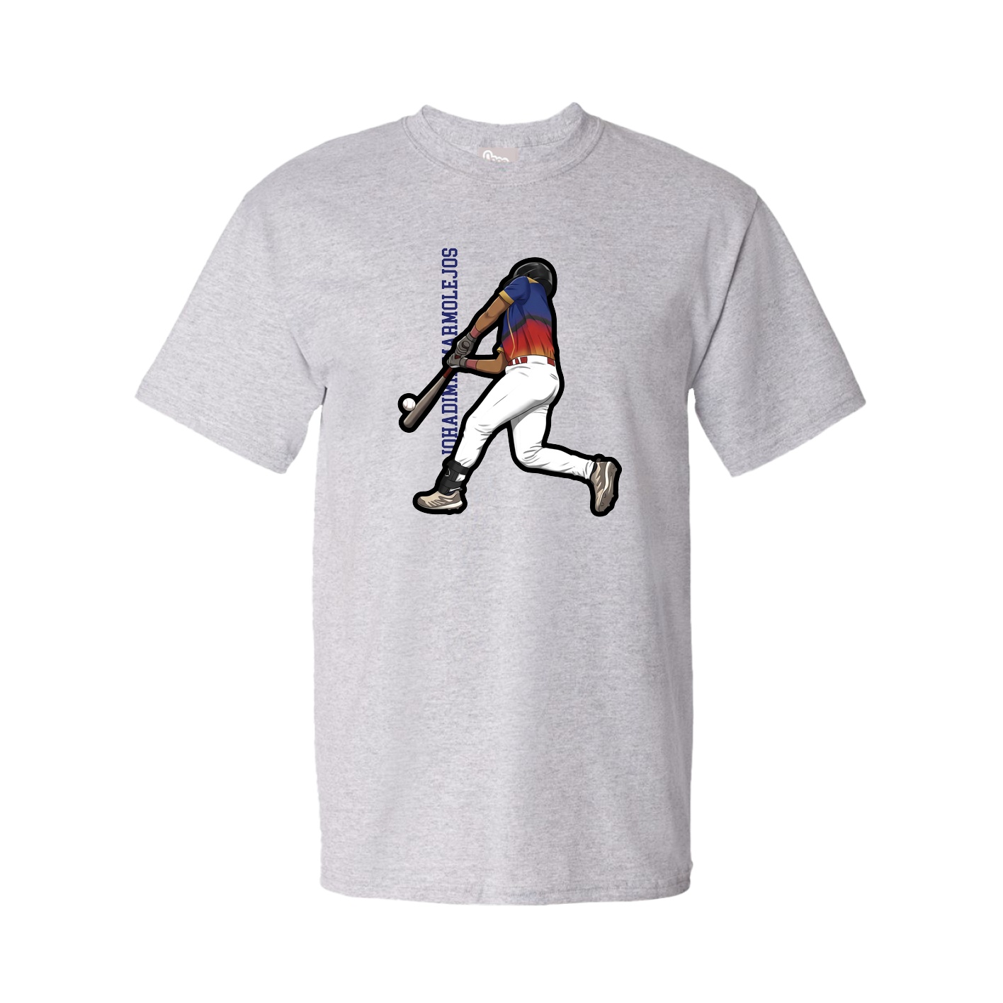 Tee — Name Vertical in Grey
