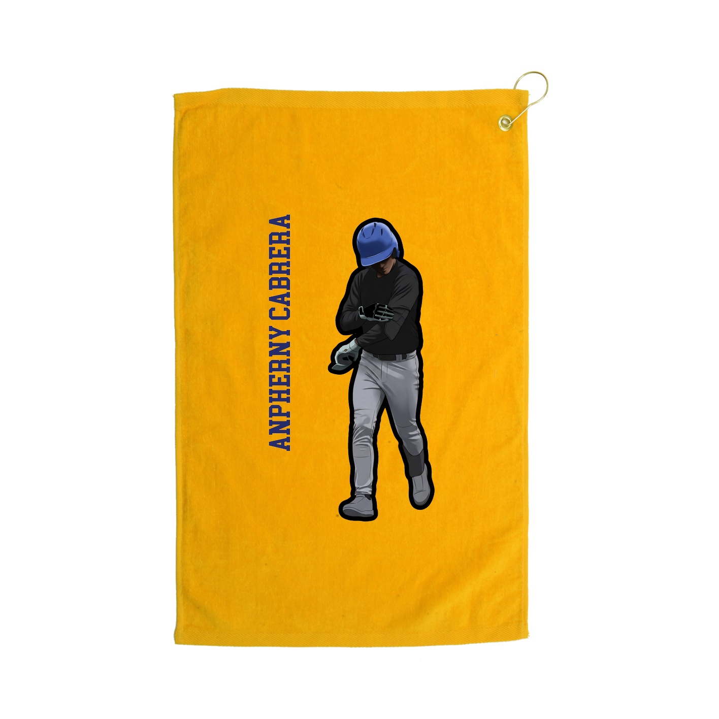 Golf Towel — Name Vertical in Gold