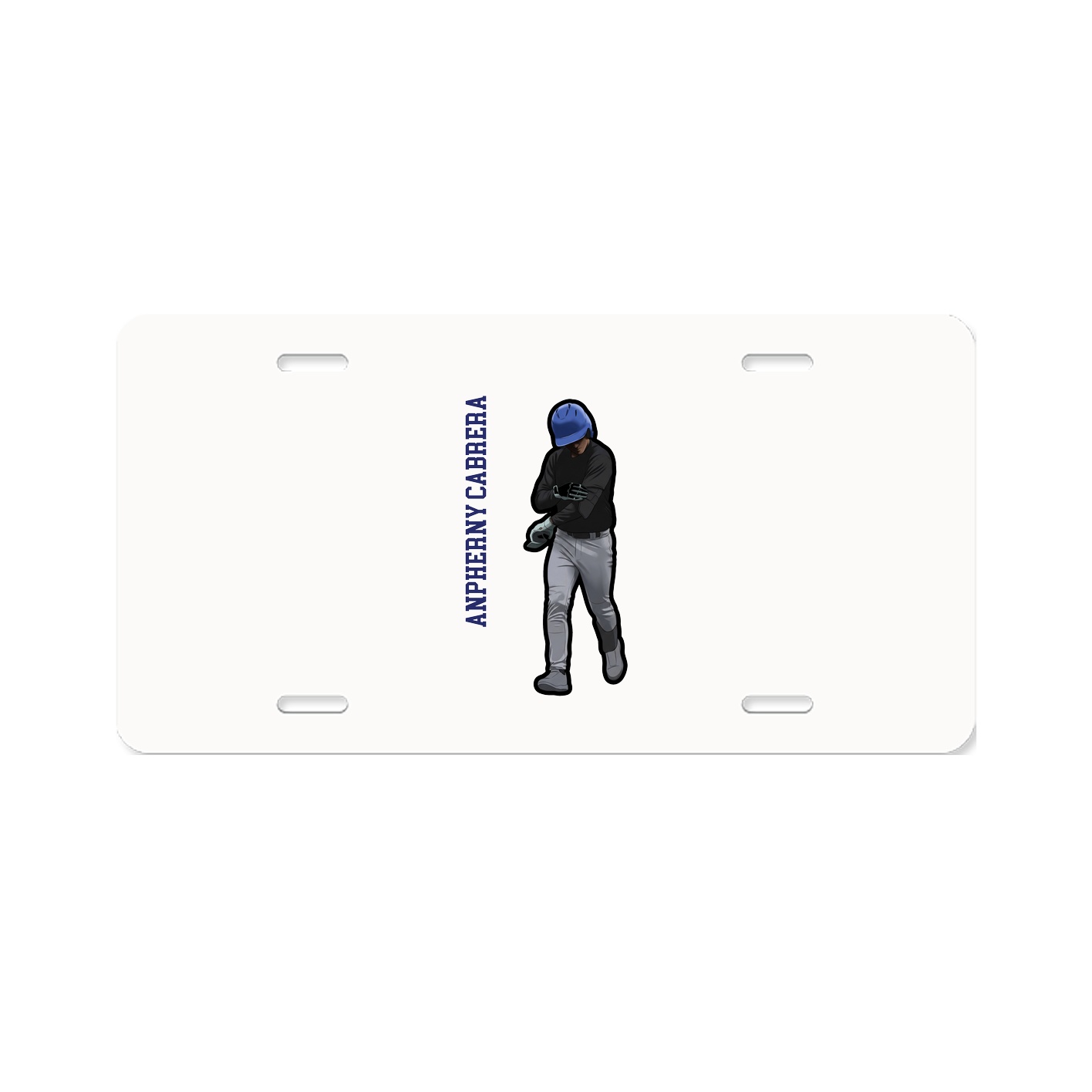 License Plate — Name Vertical in Classic