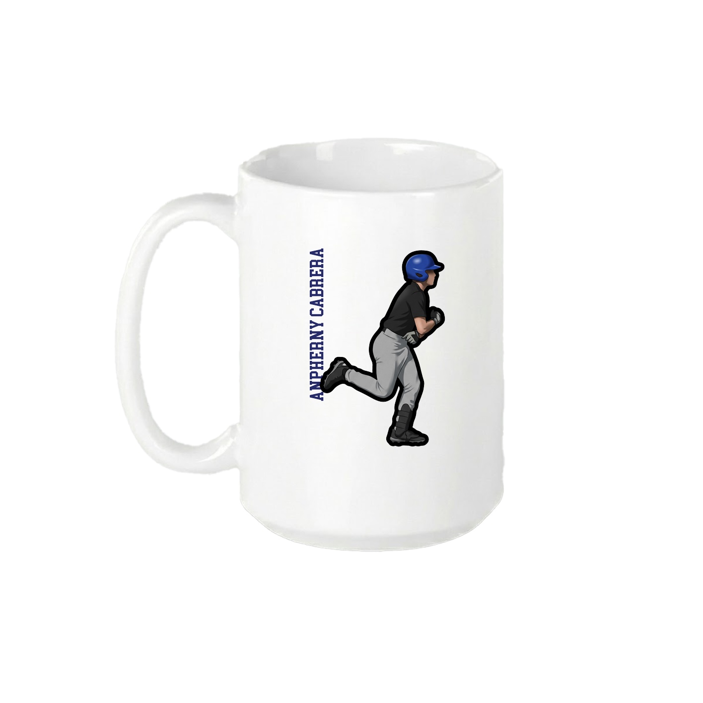 15oz Coffee Mug — Name Vertical in White