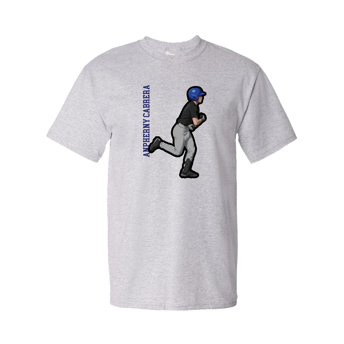 Tee — Name Vertical in Grey