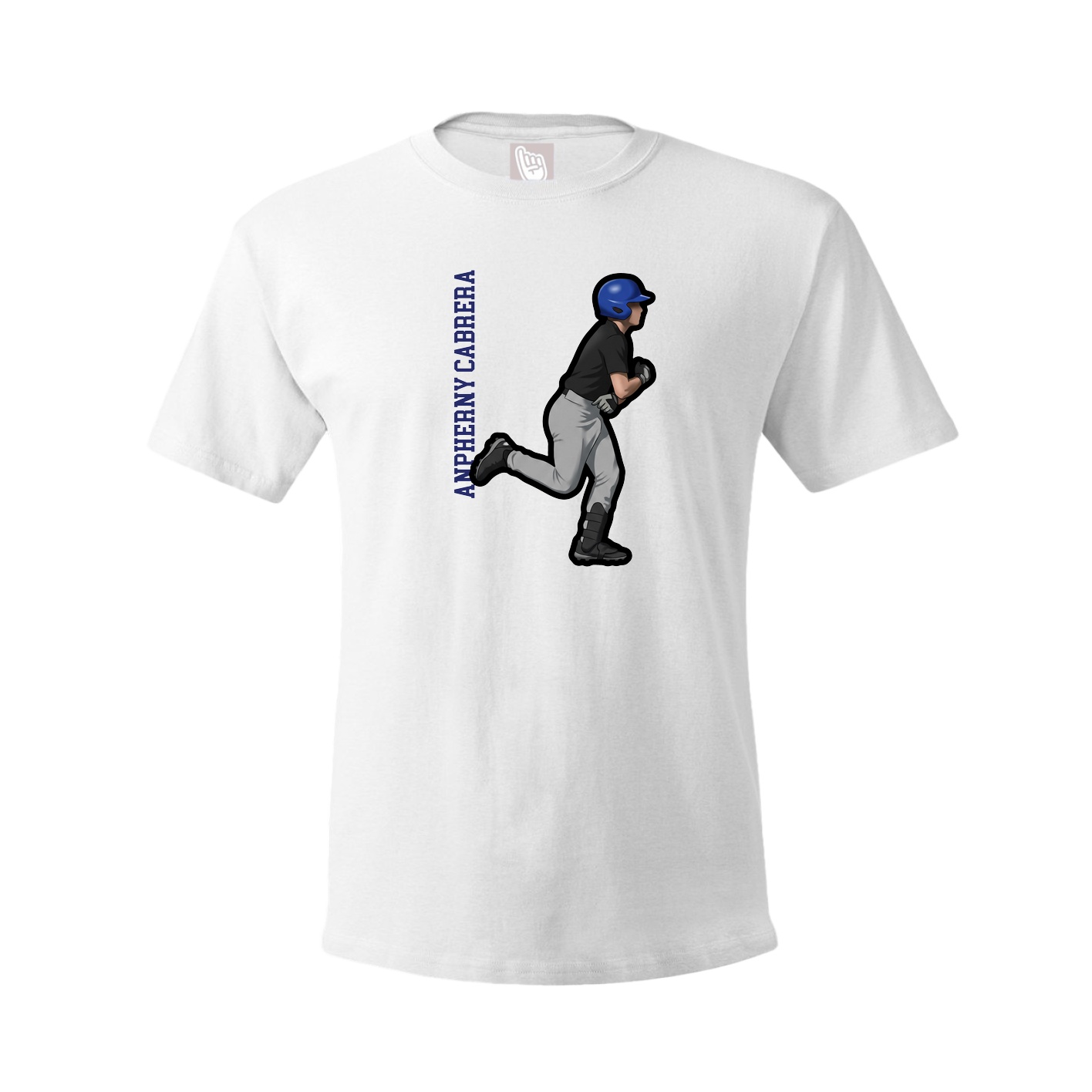 Youth Tee — Name Vertical in White