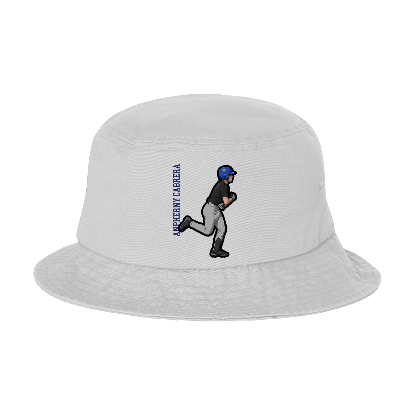 Bucket Cap — Name Vertical in White