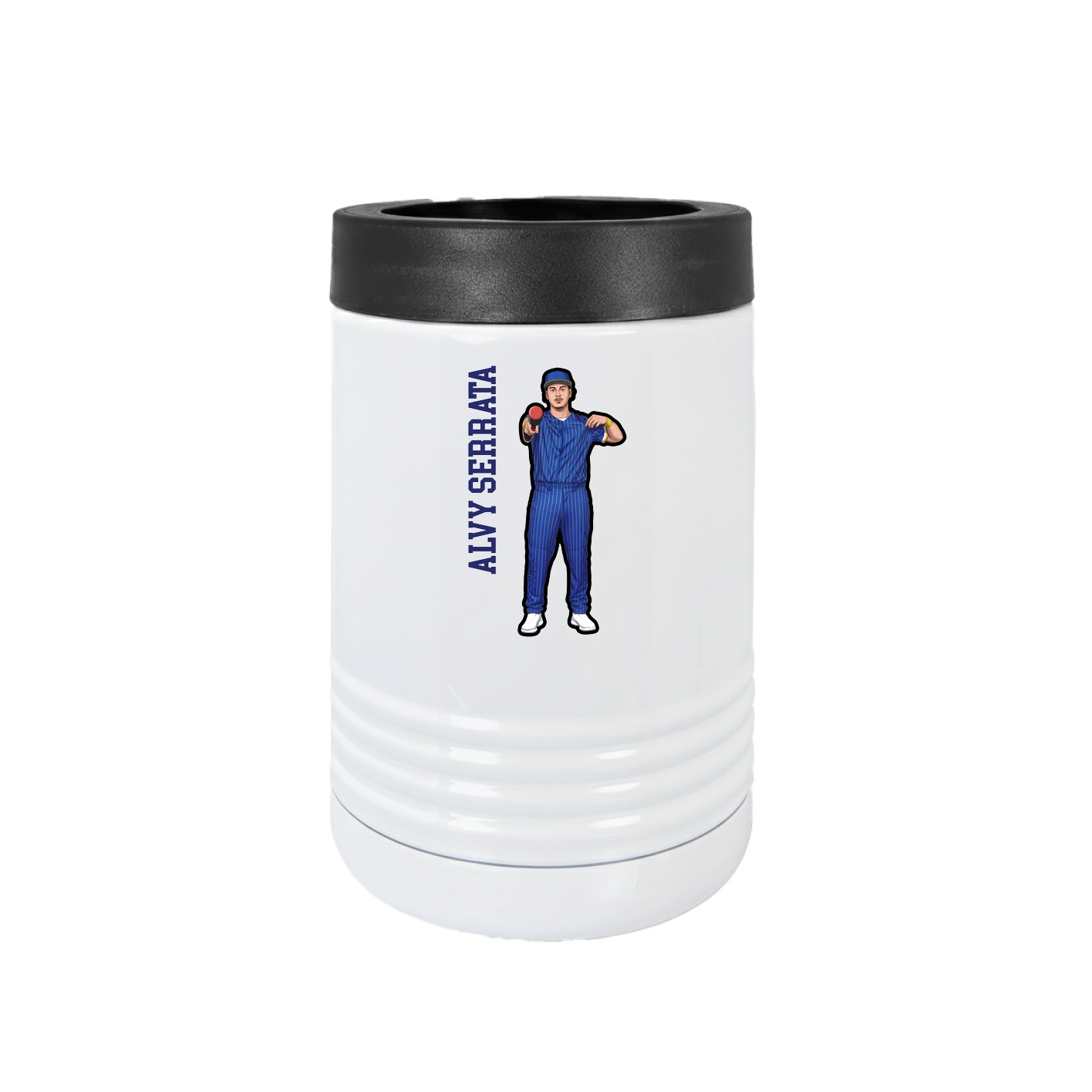 Beverage Holder — Name Vertical in White