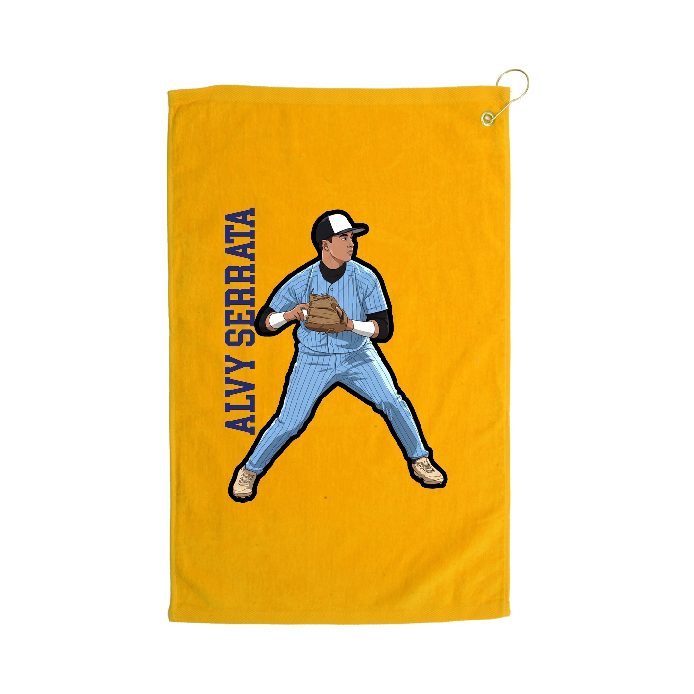 Golf Towel — Name Vertical in Gold