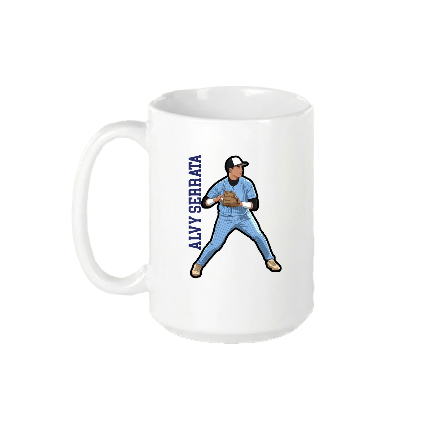 15oz Coffee Mug — Name Vertical in White