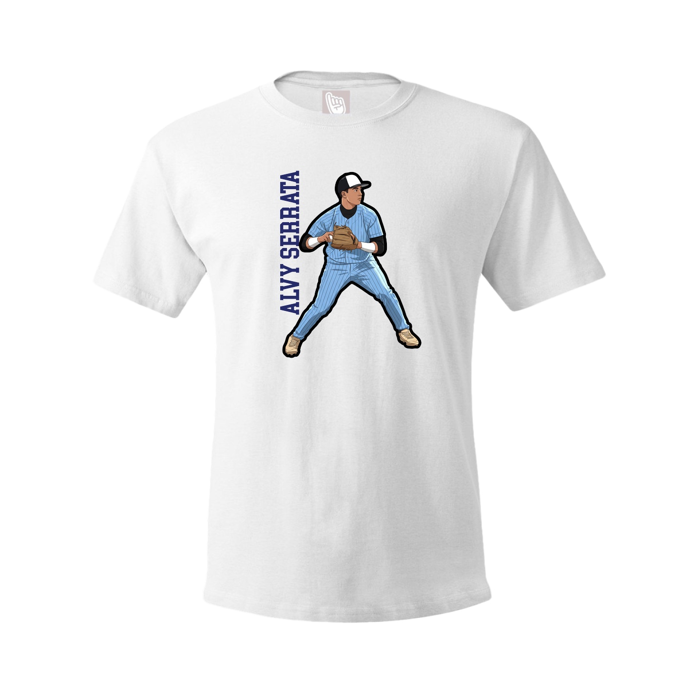 Youth Tee — Name Vertical in White