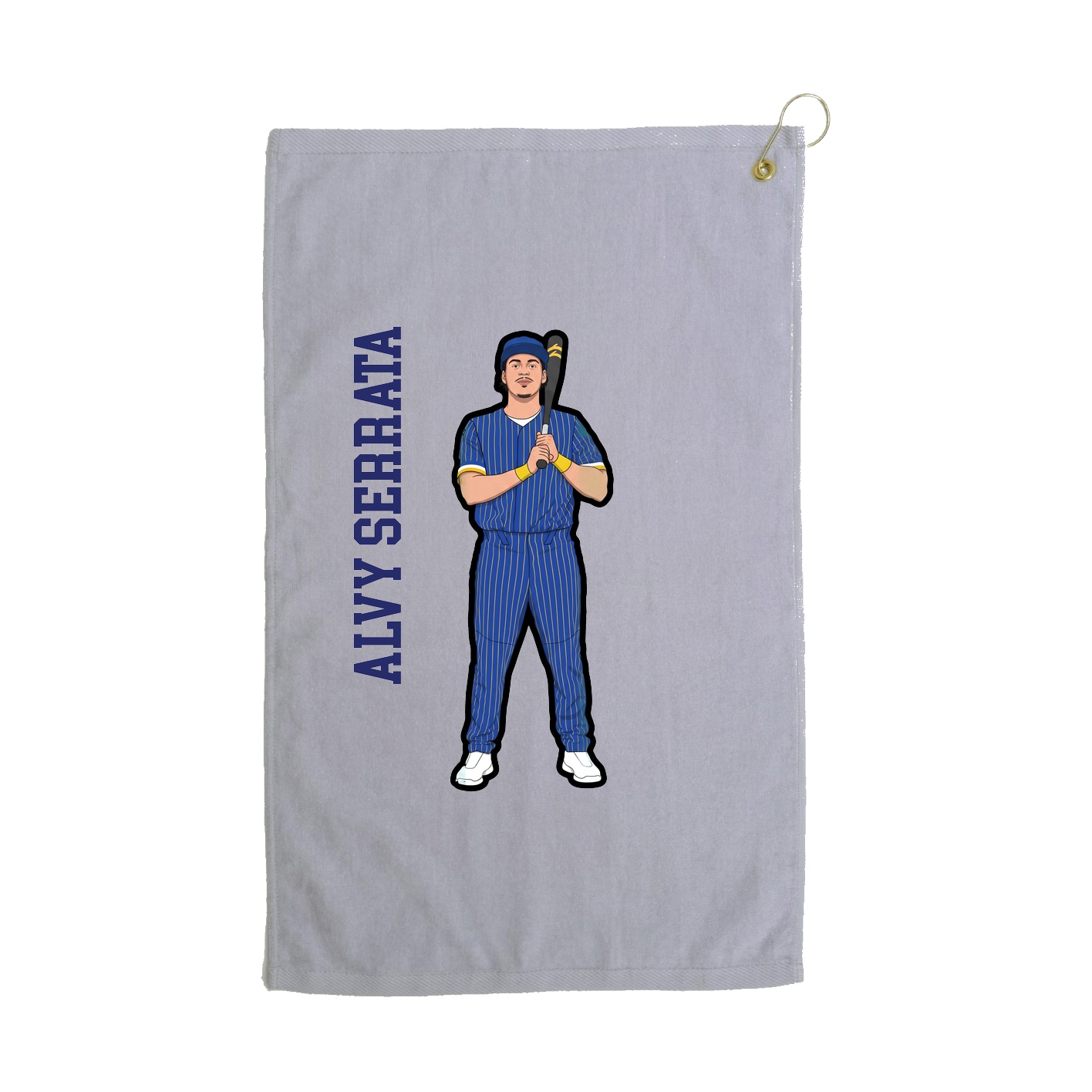 Golf Towel — Name Vertical in Grey