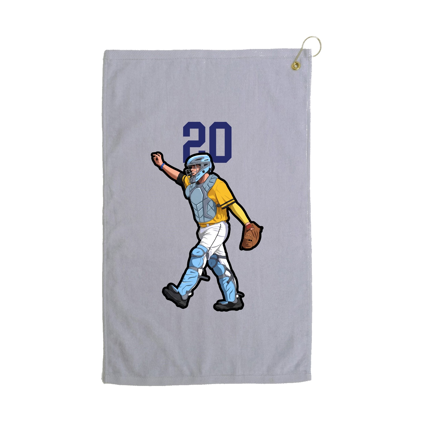Golf Towel — Number Top in Grey