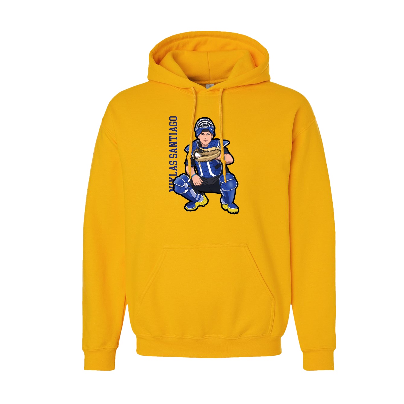Hoodie — Name Vertical in Gold