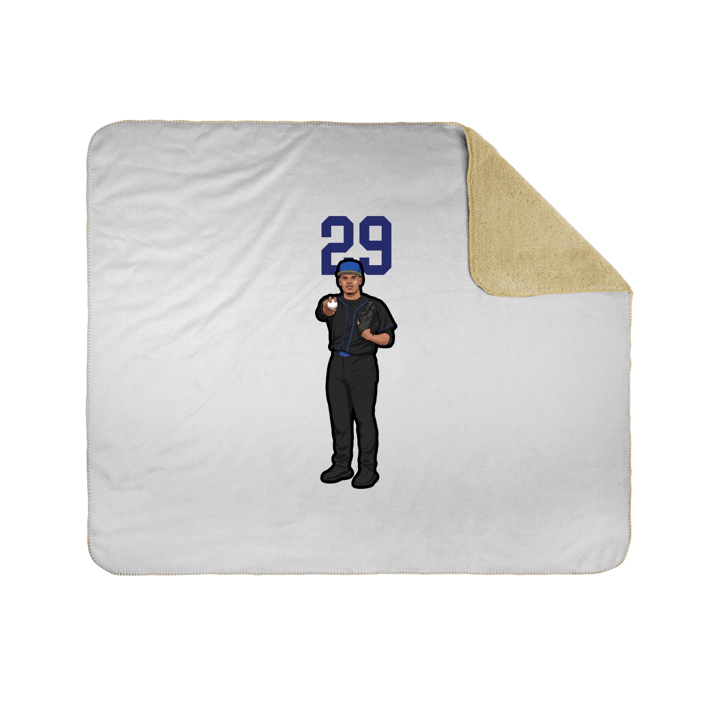 Throw Blanket — Number Top in White