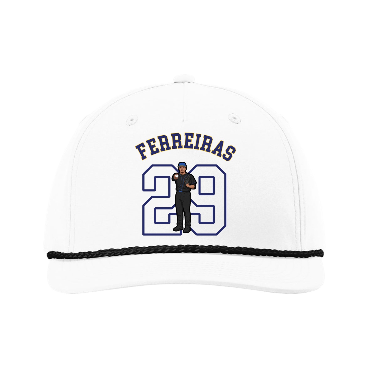 Five-Panel Classic Rope Cap — Shirsey Arch in White