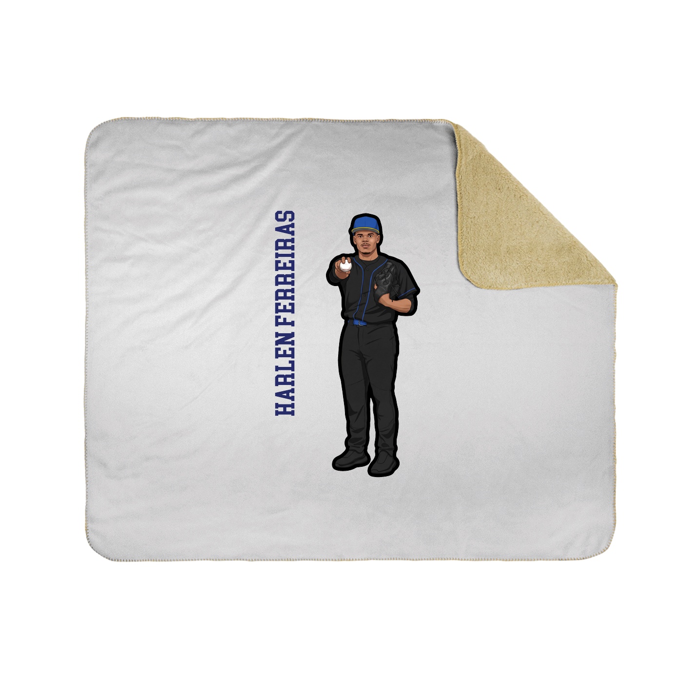Throw Blanket — Name Vertical in White
