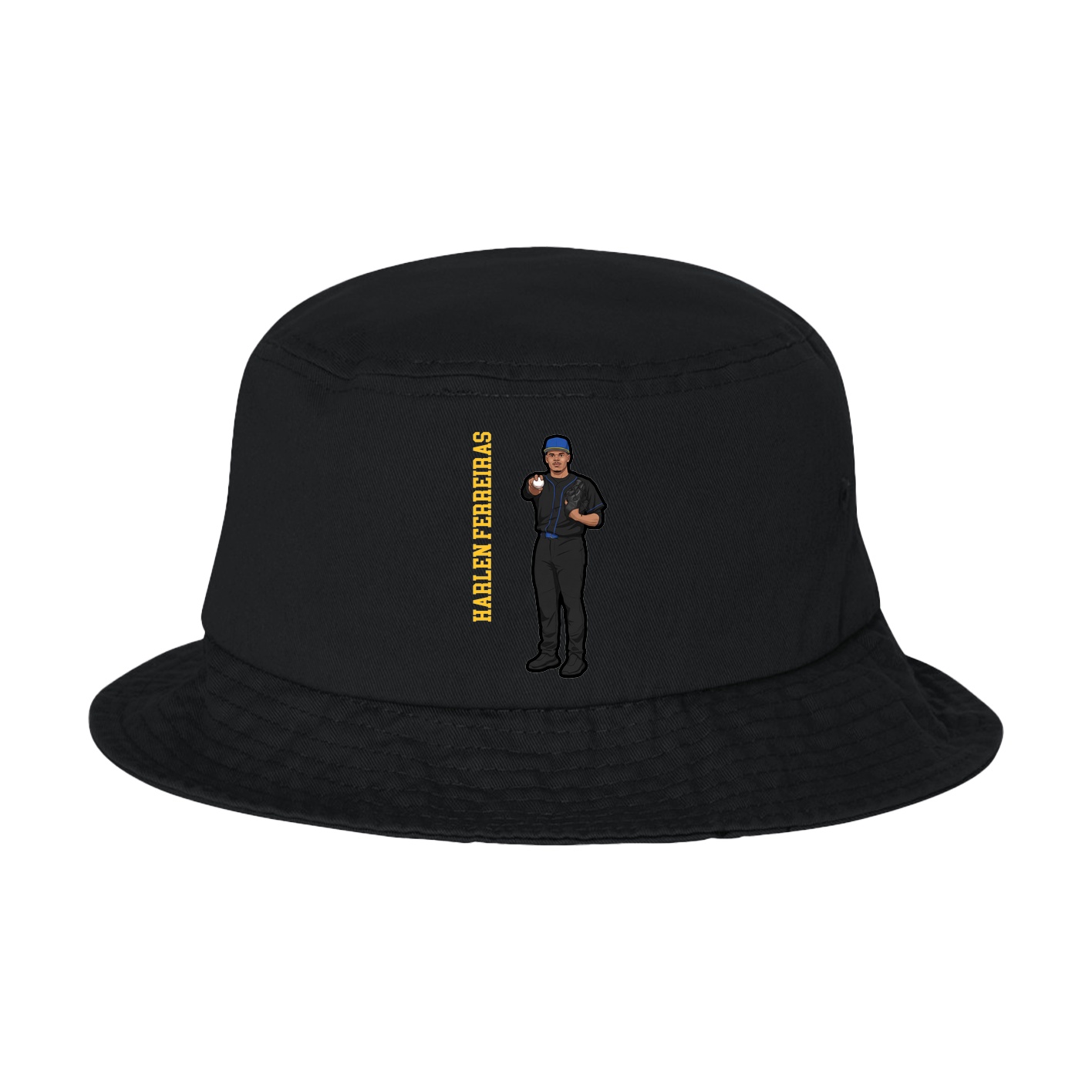 Bucket Cap — Name Vertical in Black