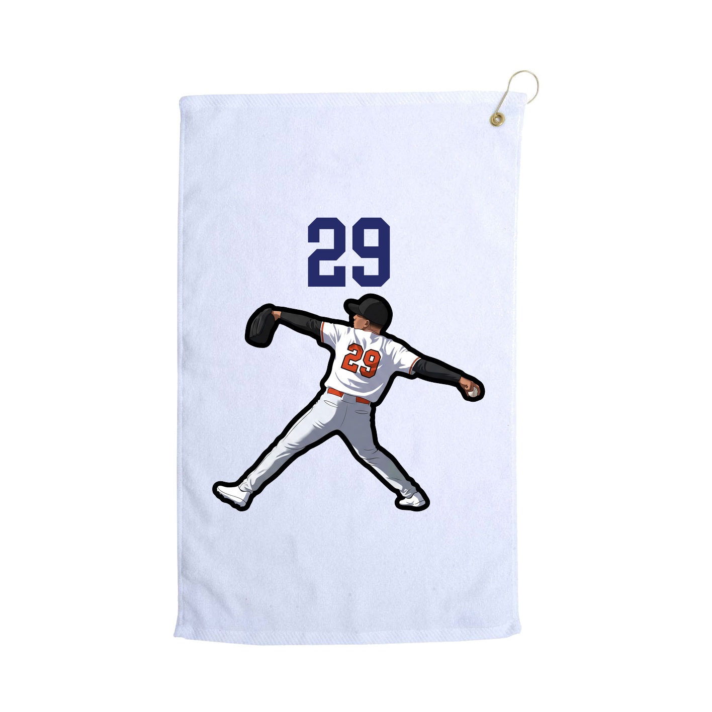Golf Towel — Number Top in White
