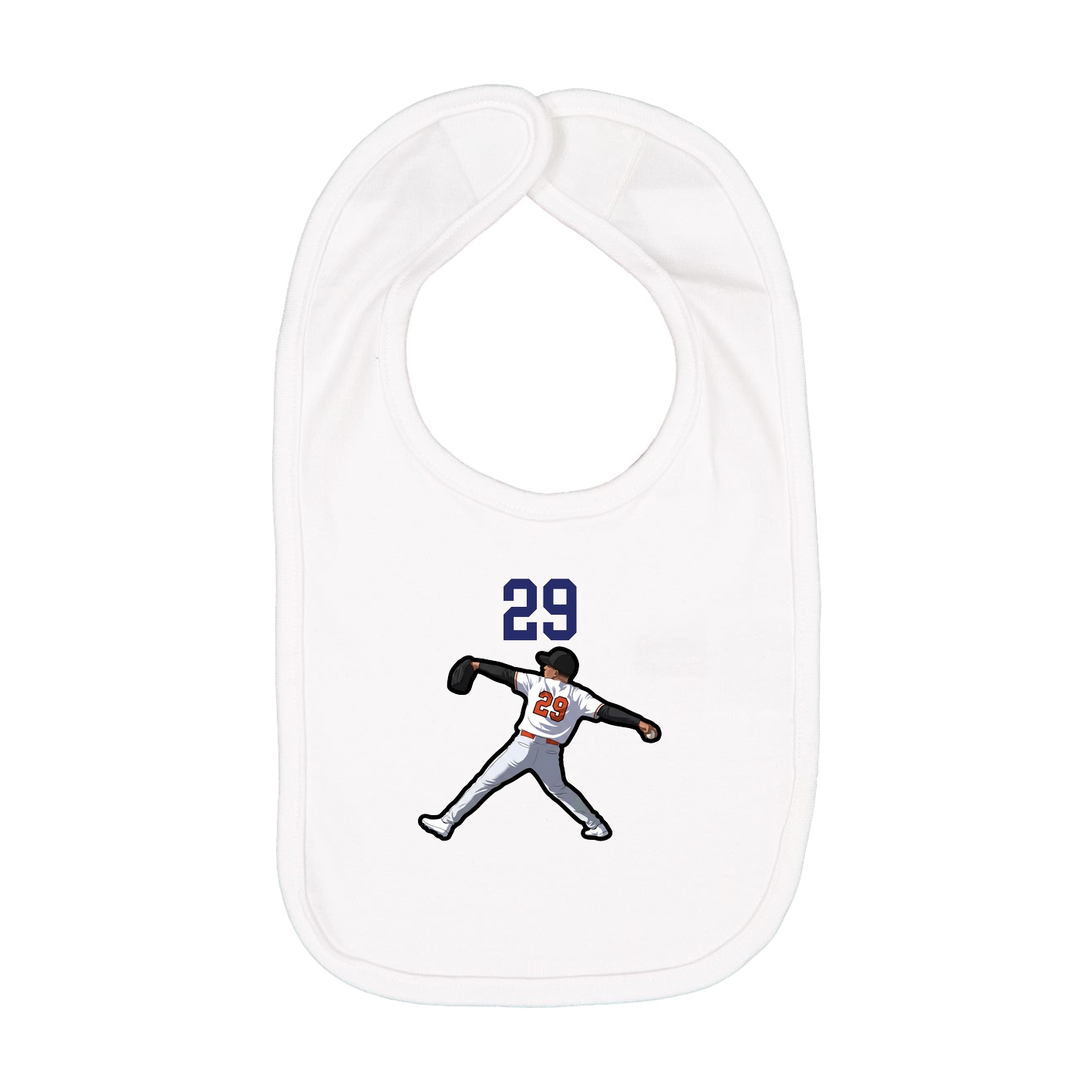 Infant Bib — Number Top in White
