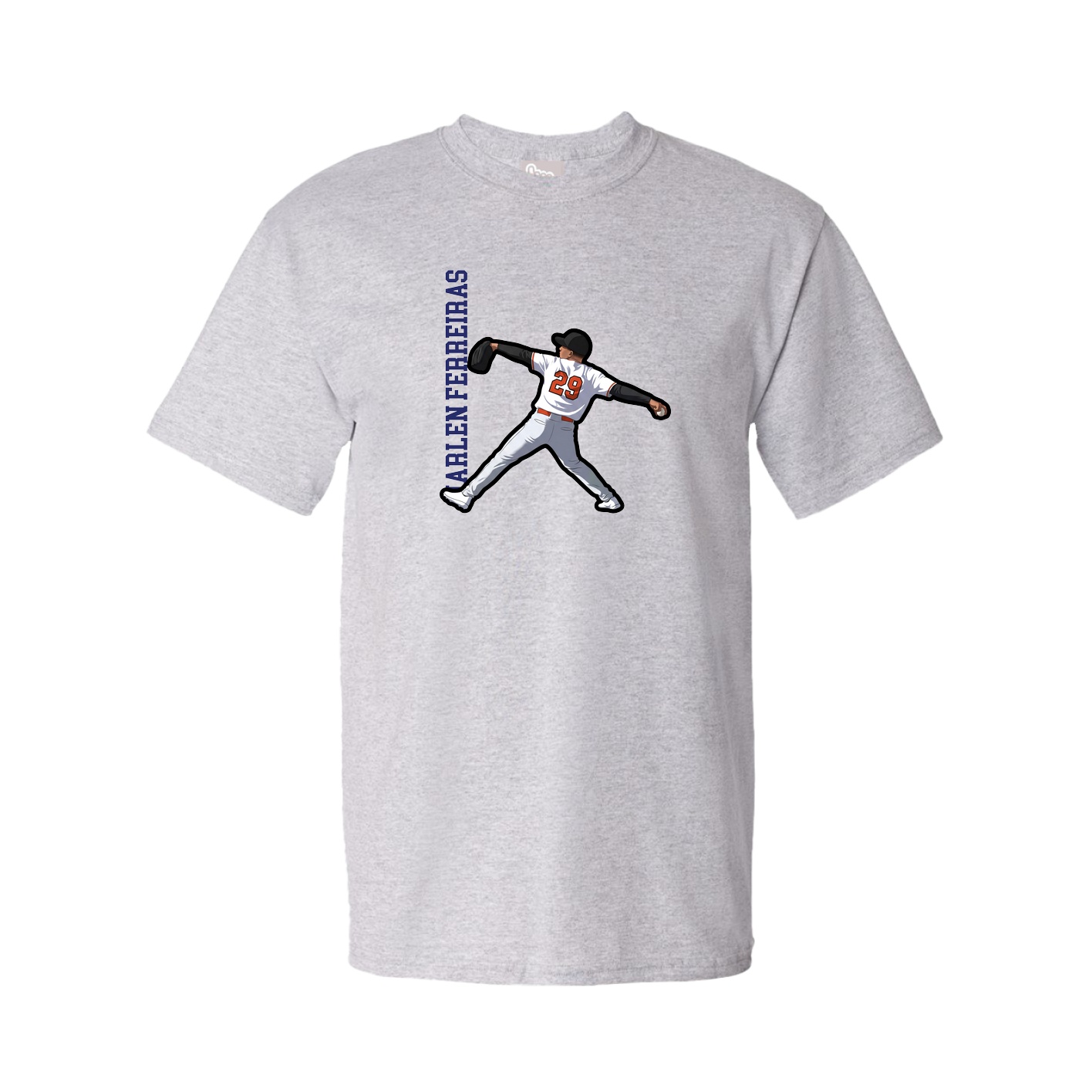 Youth Tee — Name Vertical in Grey