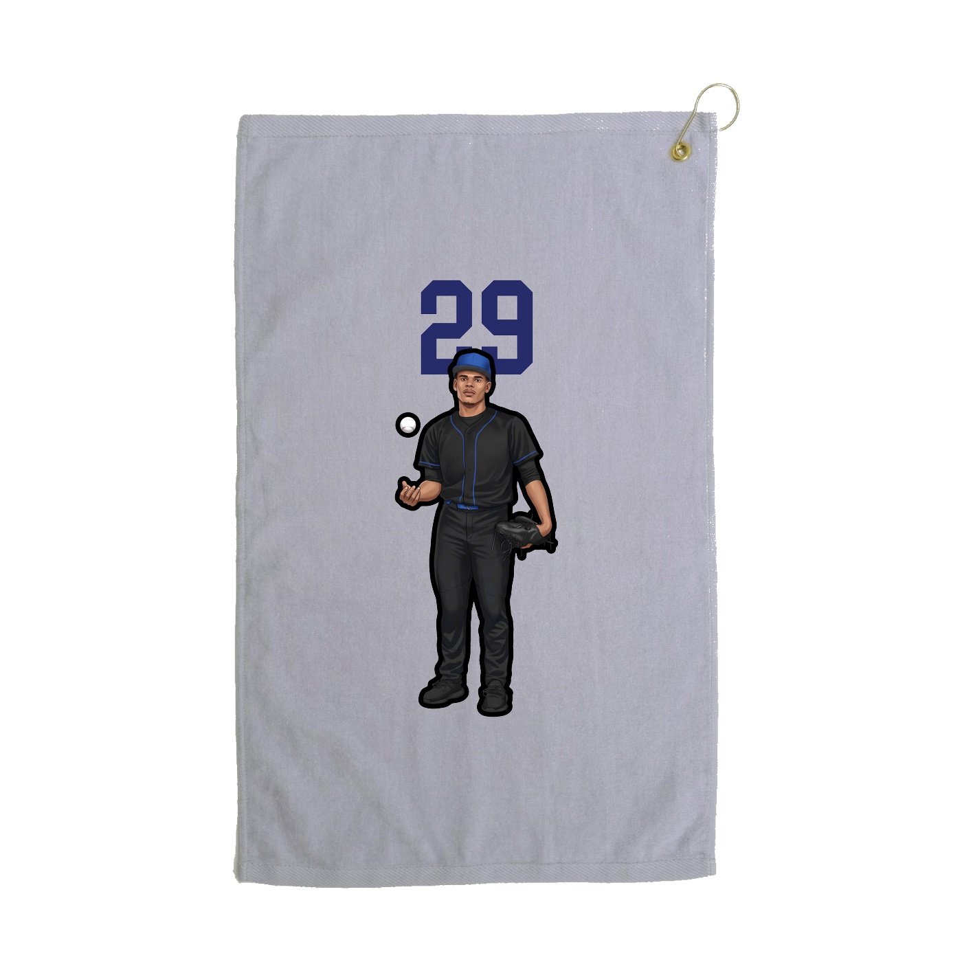 Golf Towel — Number Top in Grey