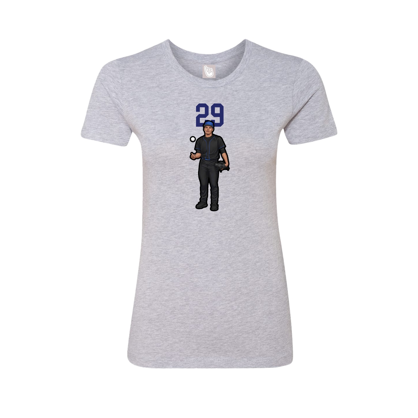 Fitted Women's Tee — Number Top in Grey