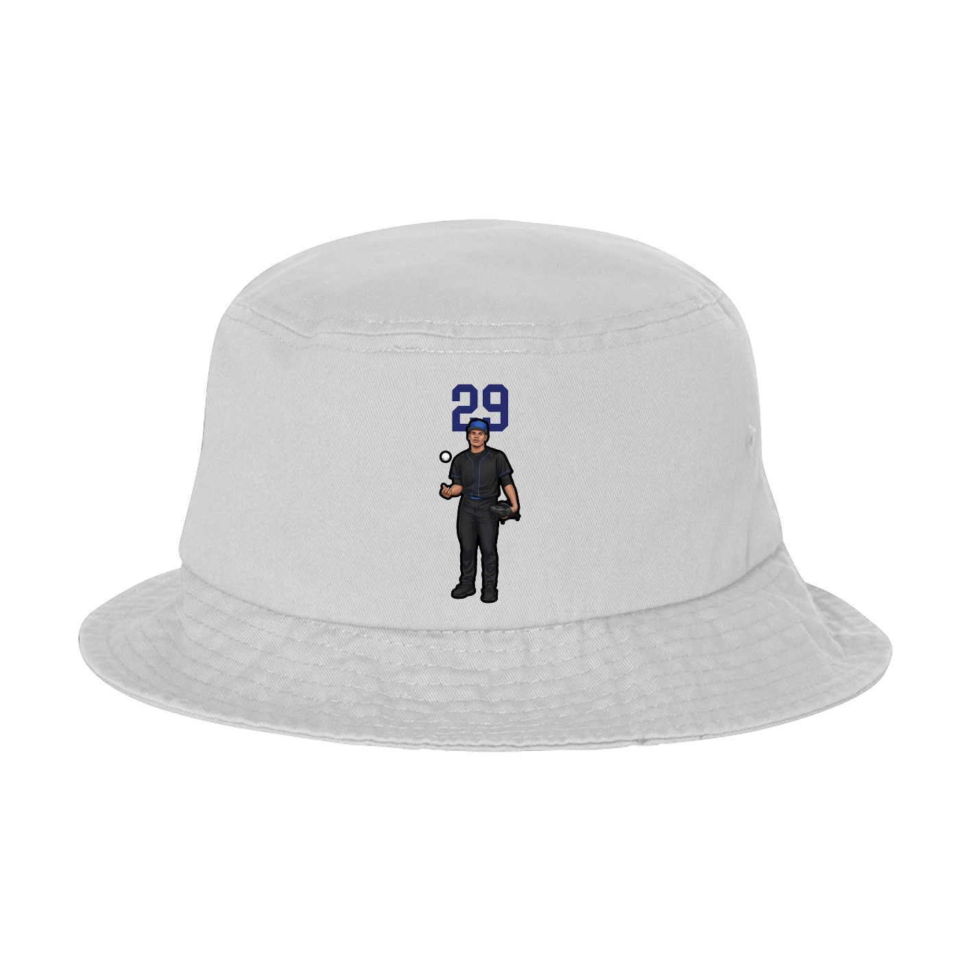 Bucket Cap — Number Top in White