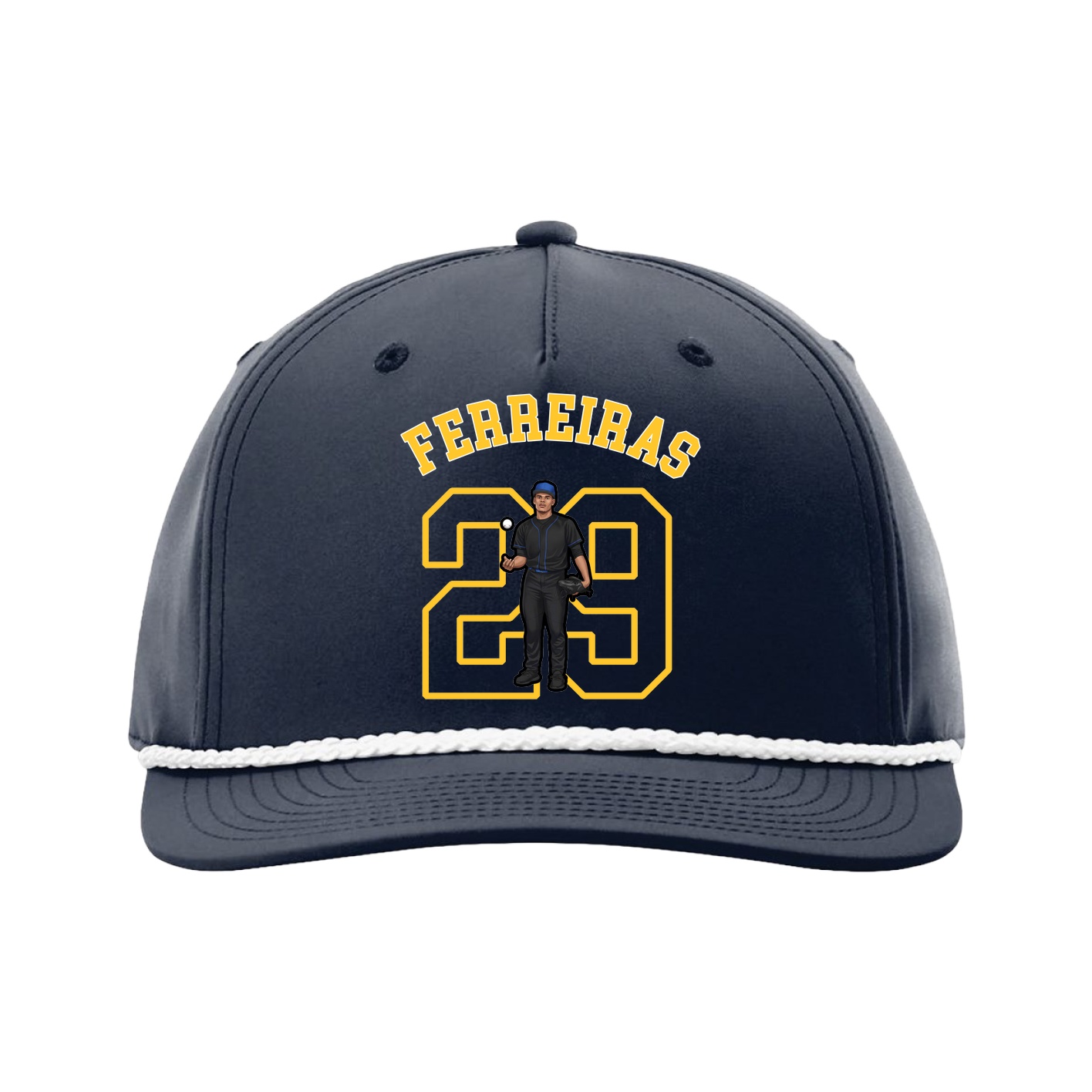 Five-Panel Classic Rope Cap — Shirsey Arch in Navy