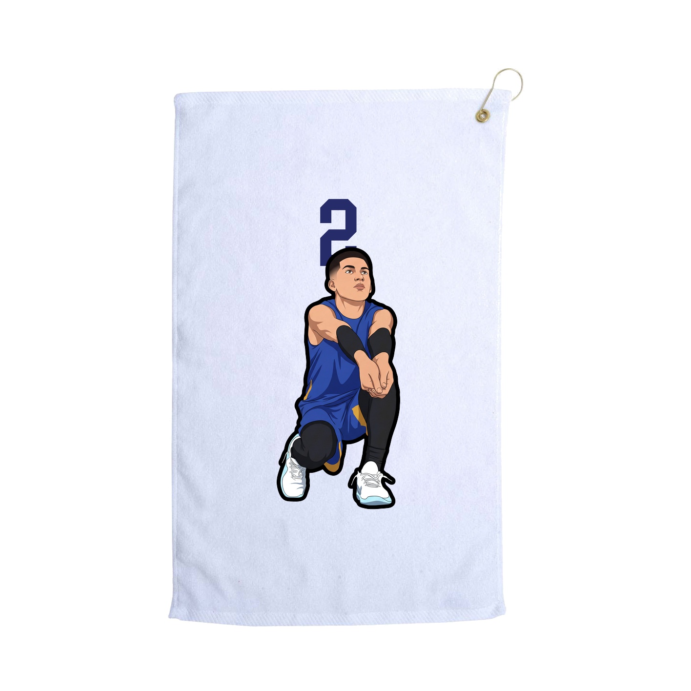 Golf Towel — Number Top in White