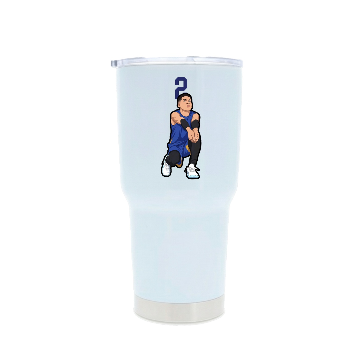 30oz Stainless Steel Tumbler — Number Top in White