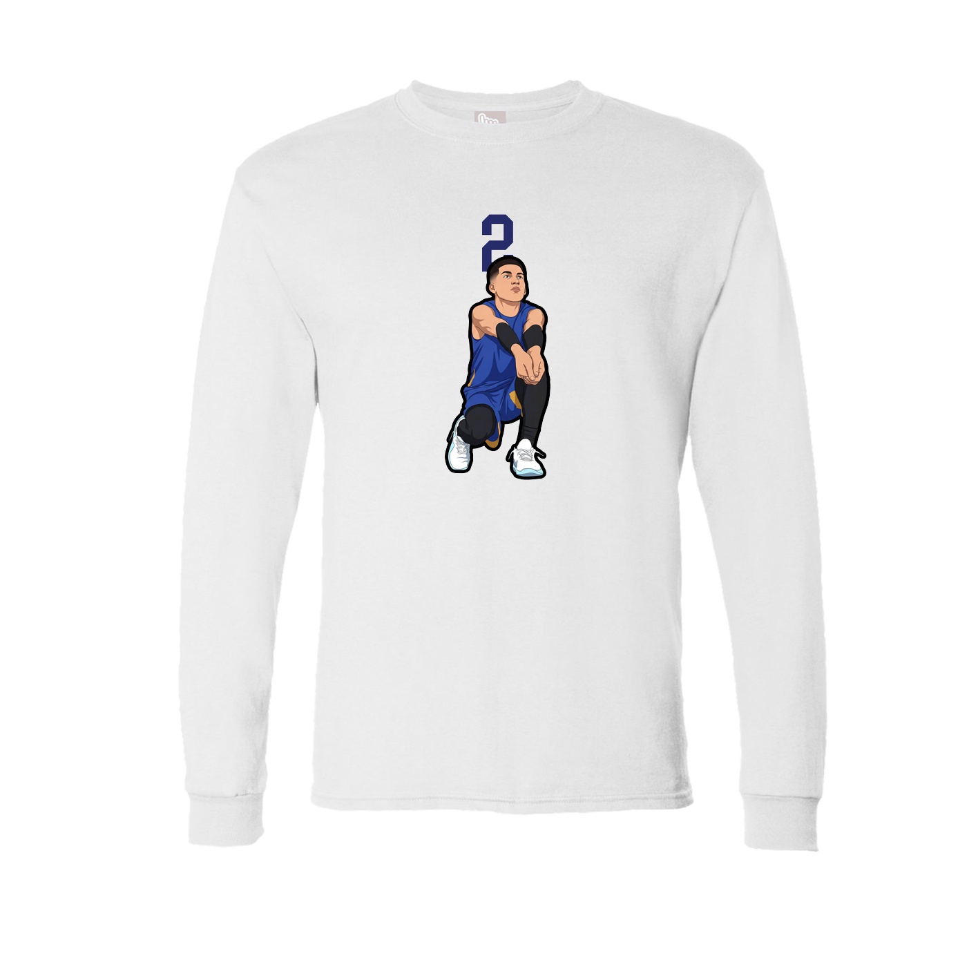 Long Sleeve Tee — Number Top in White