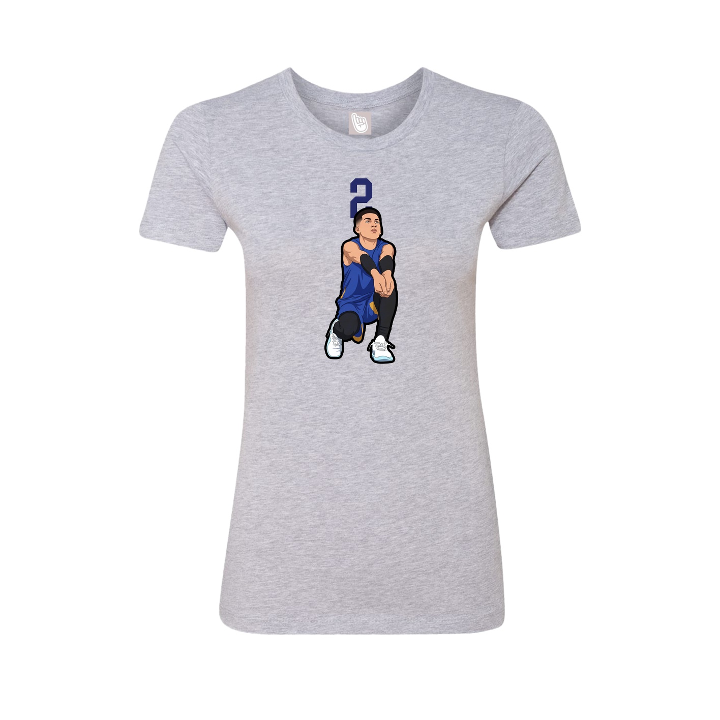 Fitted Women's Tee — Number Top in Grey