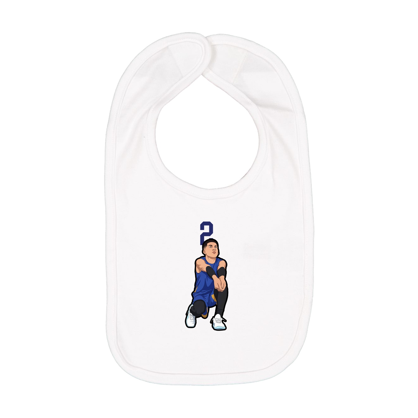 Infant Bib — Number Top in White