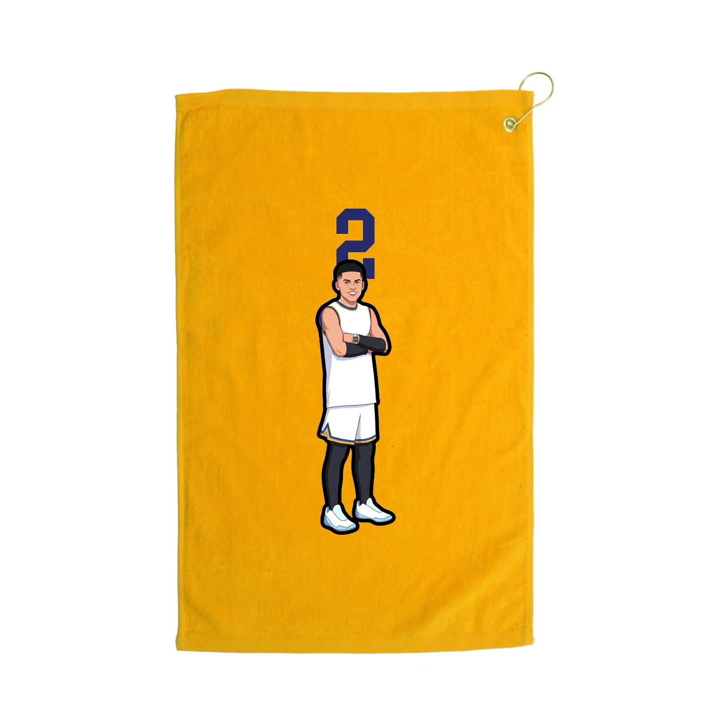 Golf Towel — Number Top in Gold