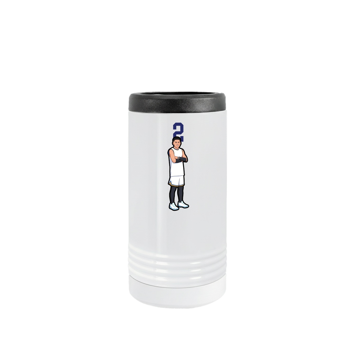 Slim Beverage Holder — Number Top in White