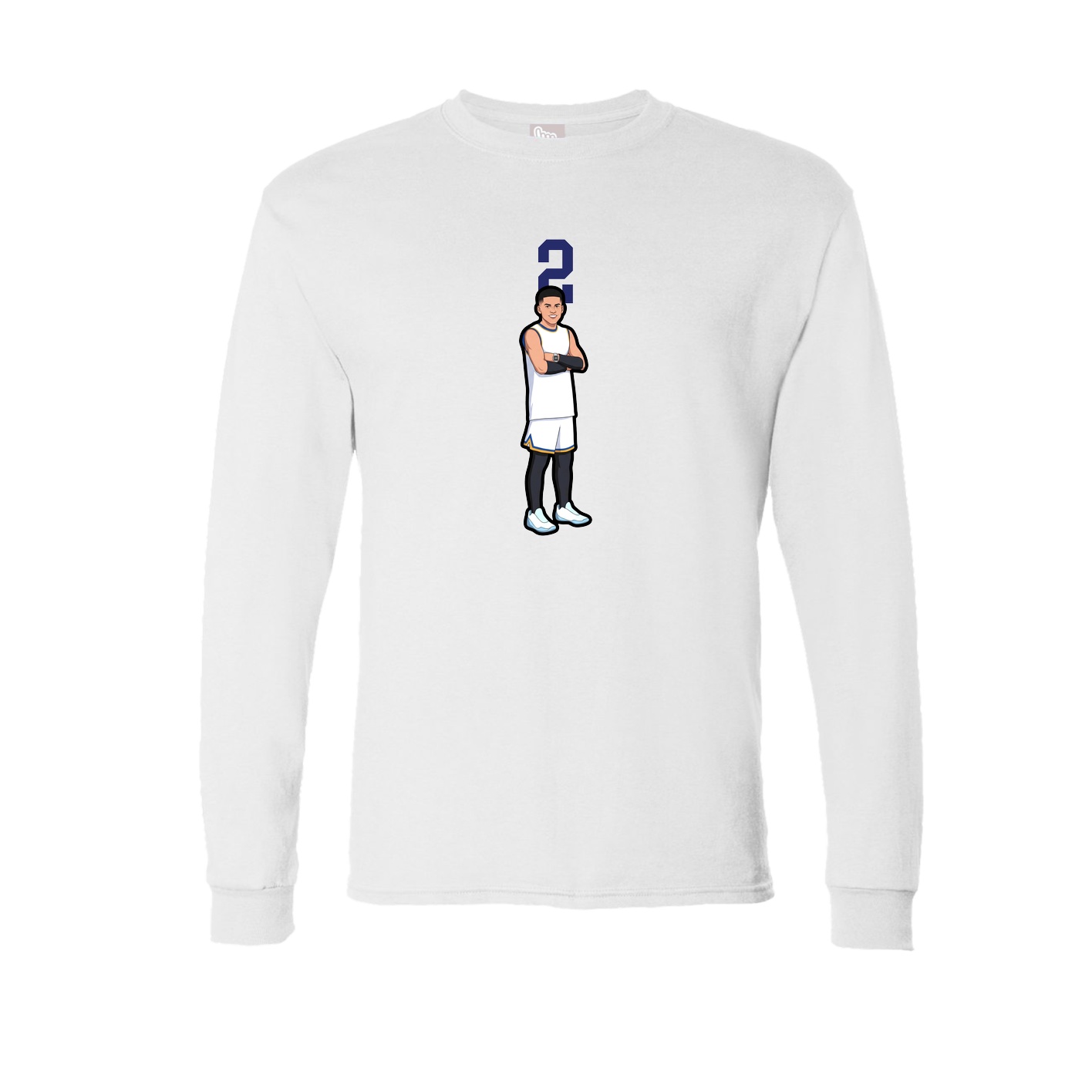 Long Sleeve Tee — Number Top in White