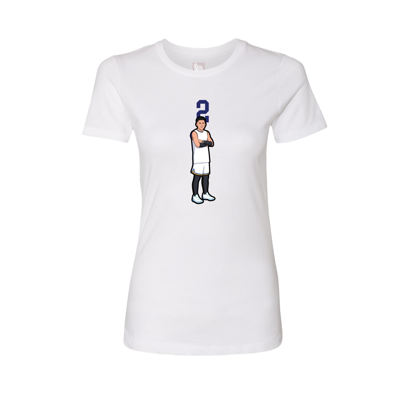 Fitted Women's Tee — Number Top in White
