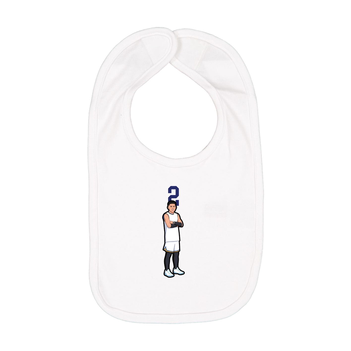 Infant Bib — Number Top in White