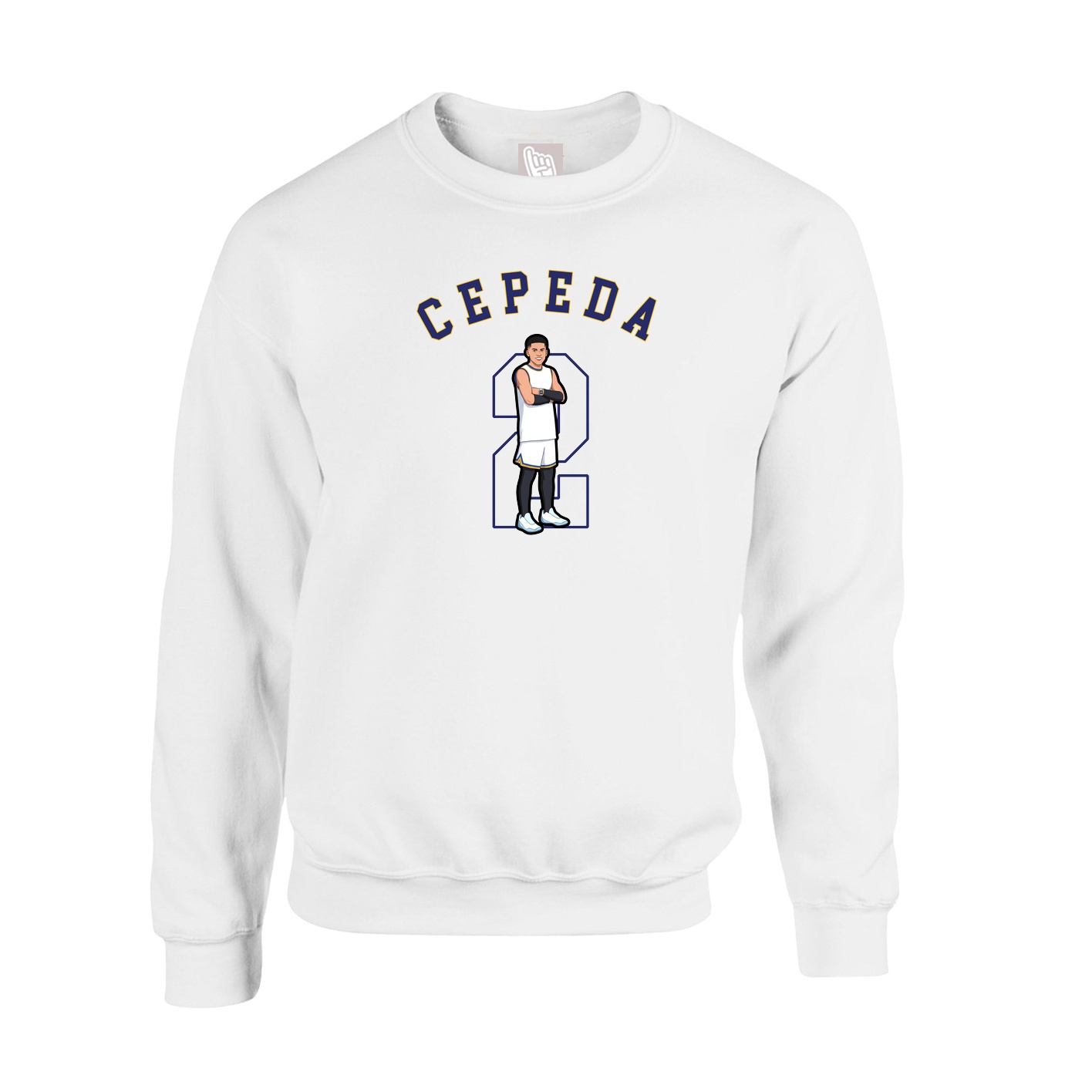 Fleece Crew — Shirsey Arch in White