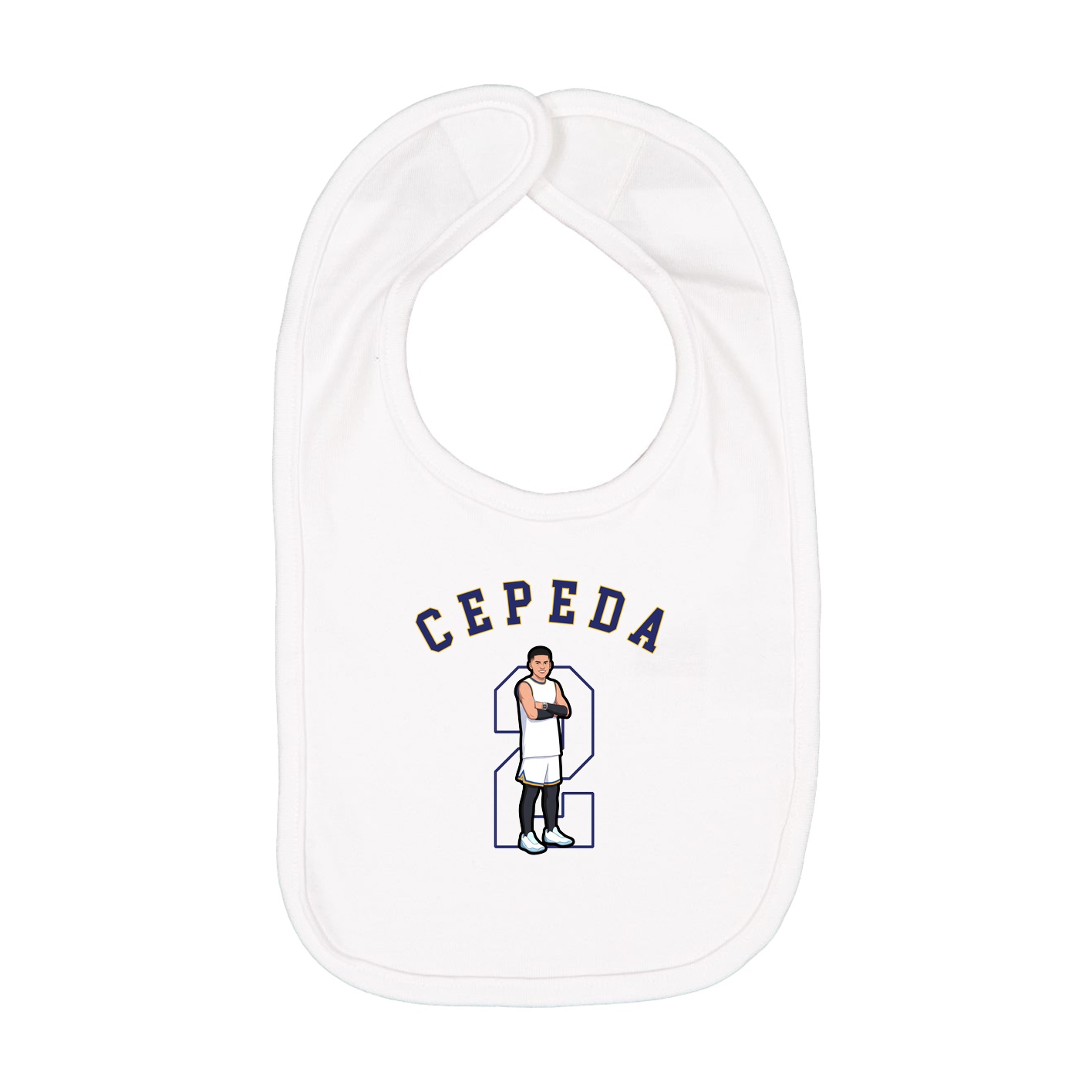 Infant Bib — Shirsey Arch in White