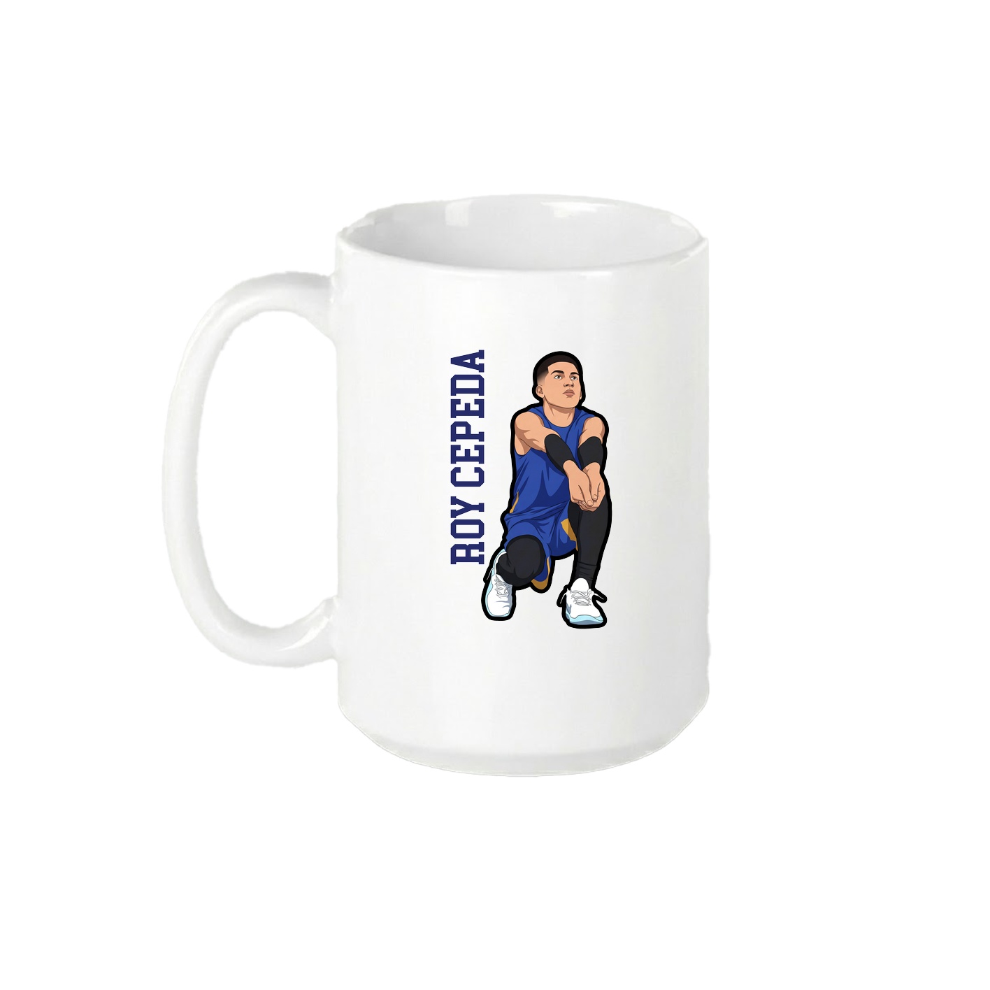 15oz Coffee Mug — Name Vertical in White
