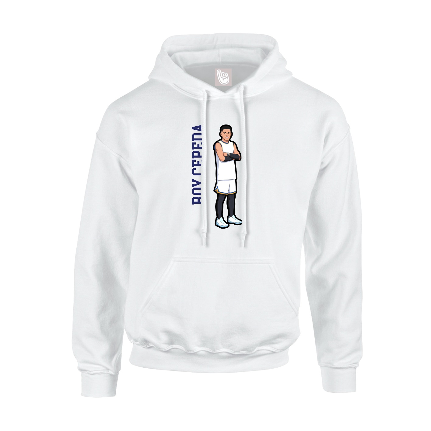 Hoodie — Name Vertical in White