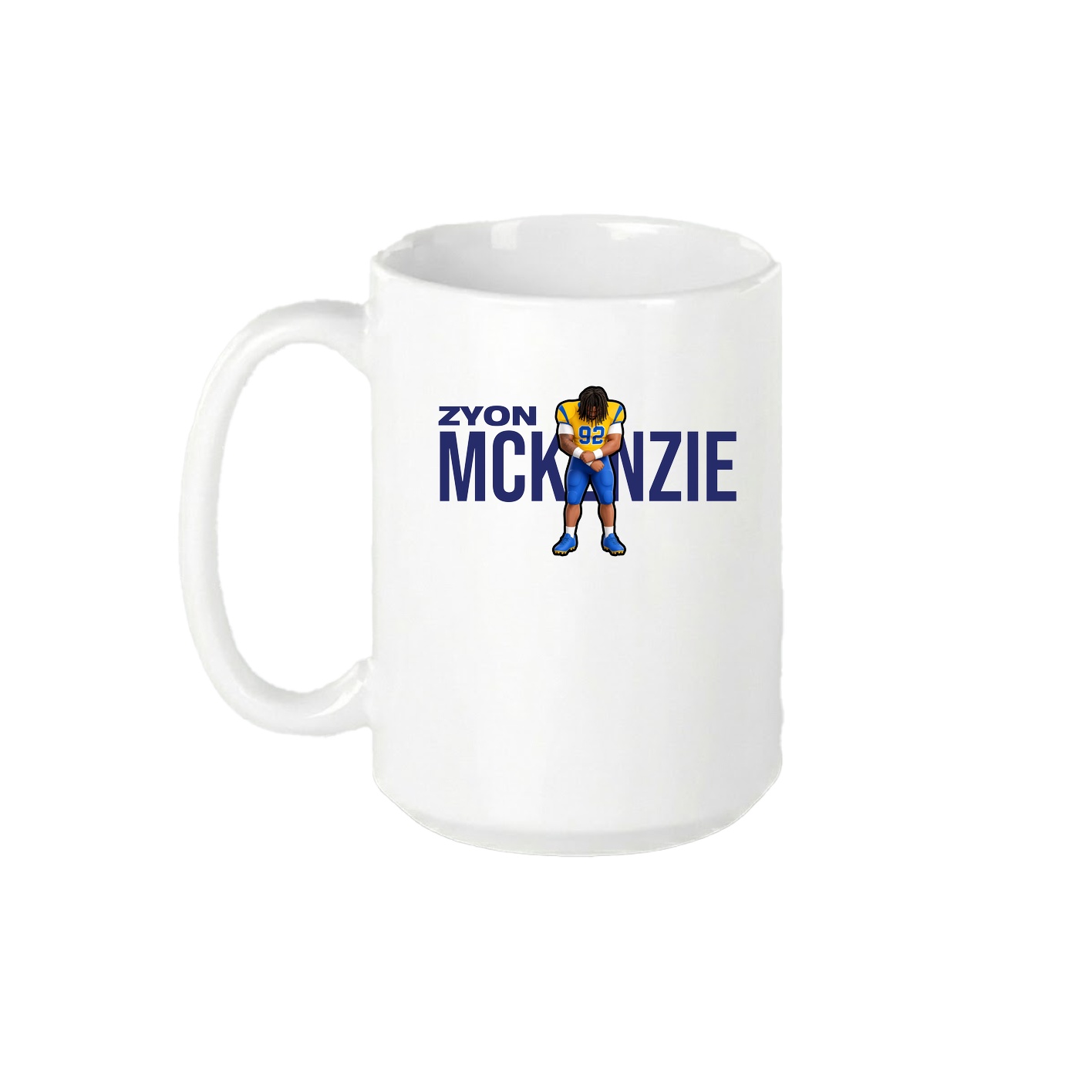 15oz Coffee Mug — Player Name in White