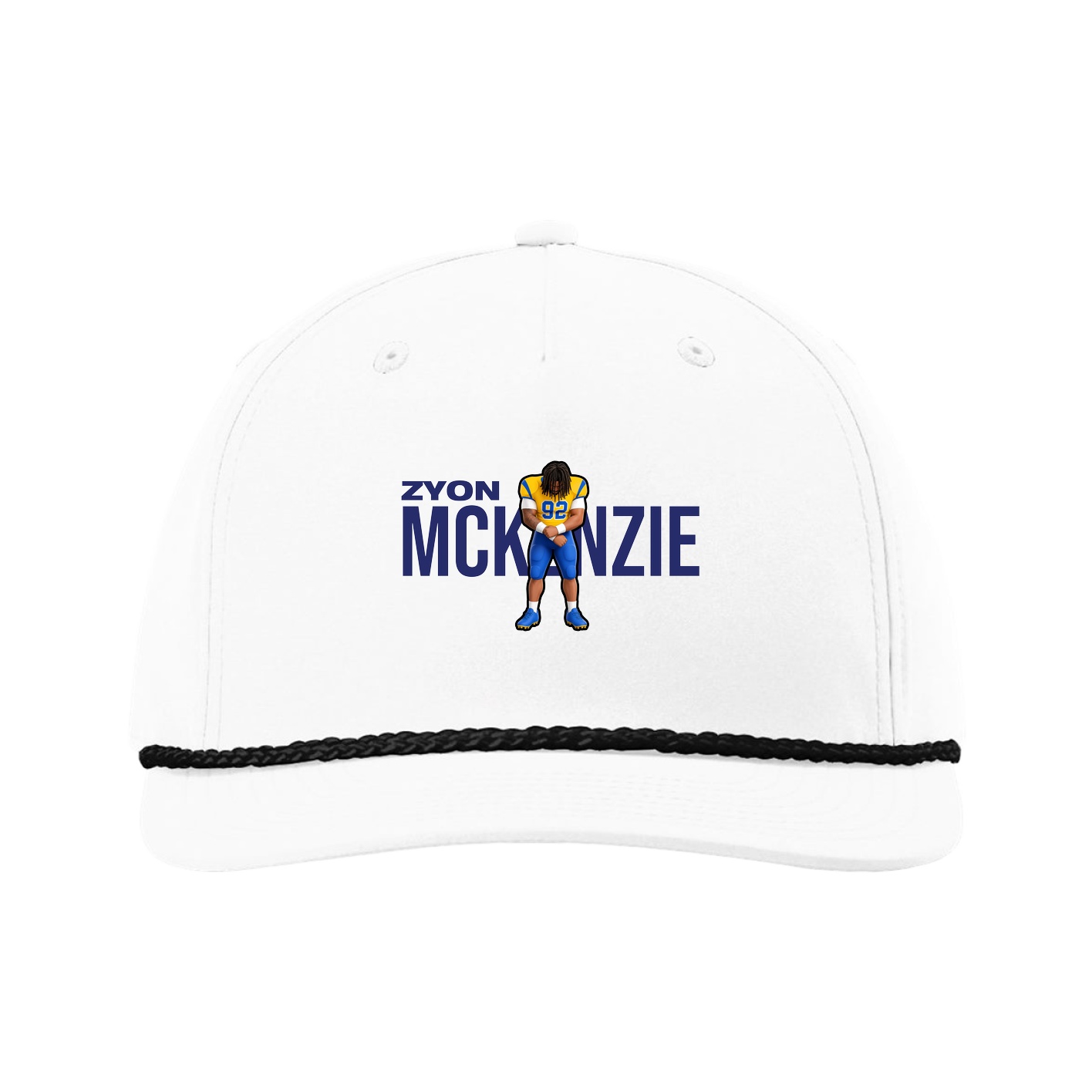 Five-Panel Classic Rope Cap — Player Name in White