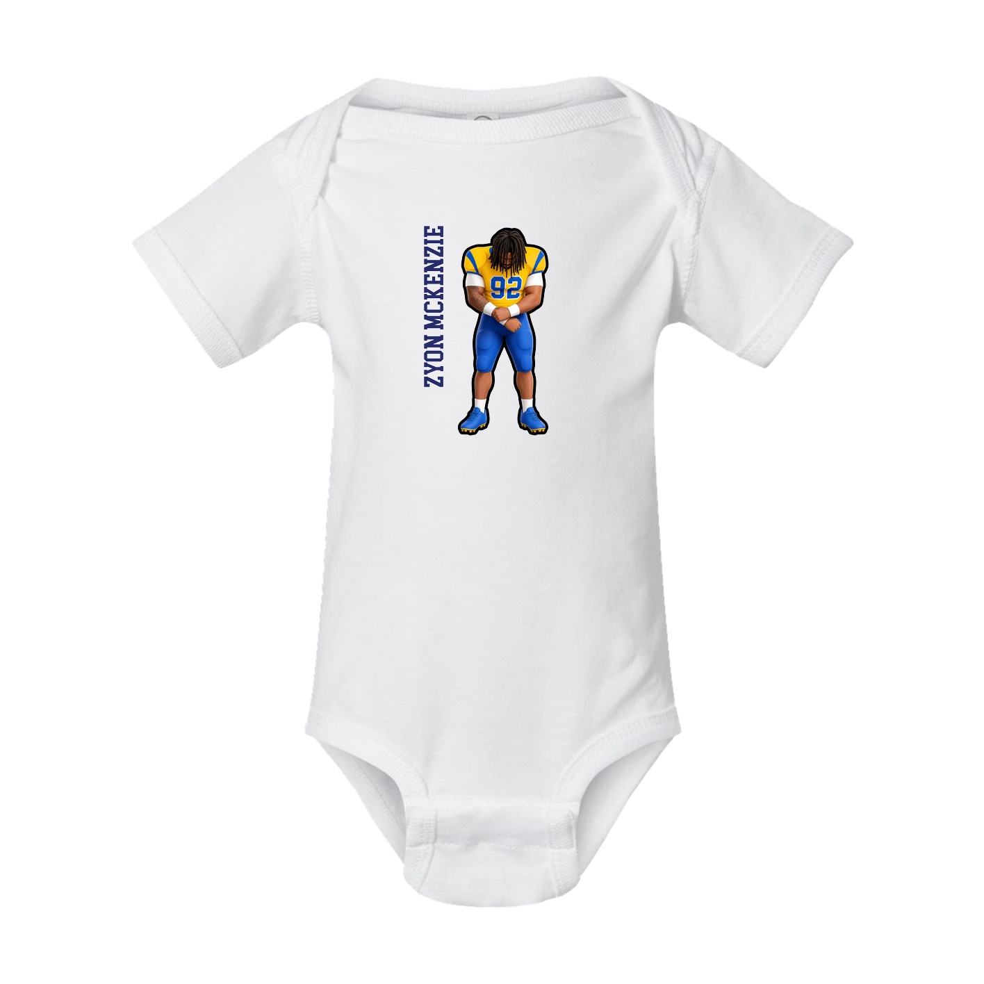 Baby Onesie — Name Vertical in White