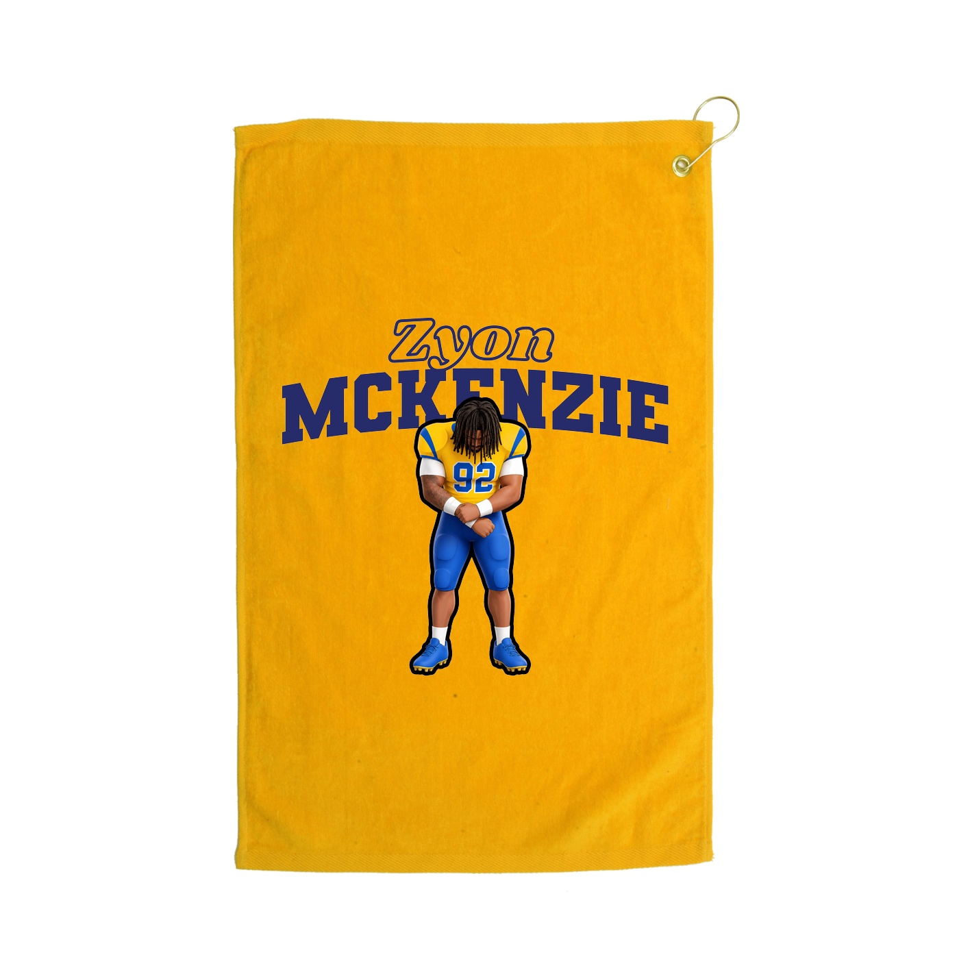 Golf Towel — Name Arch in Gold