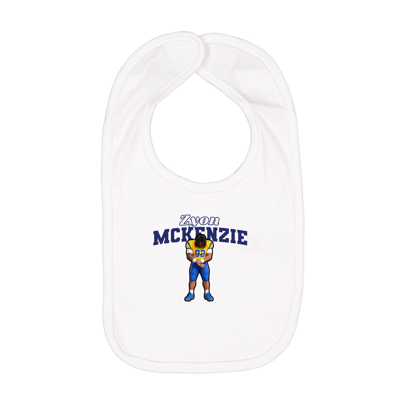 Infant Bib — Name Arch in White