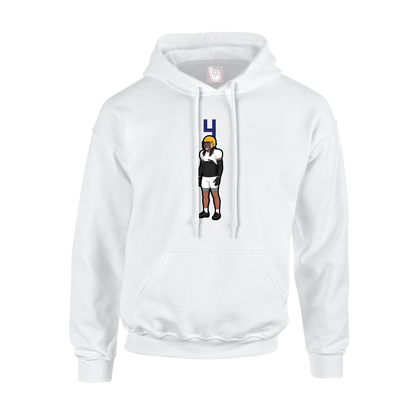 Youth Hoodie — Number Top in White