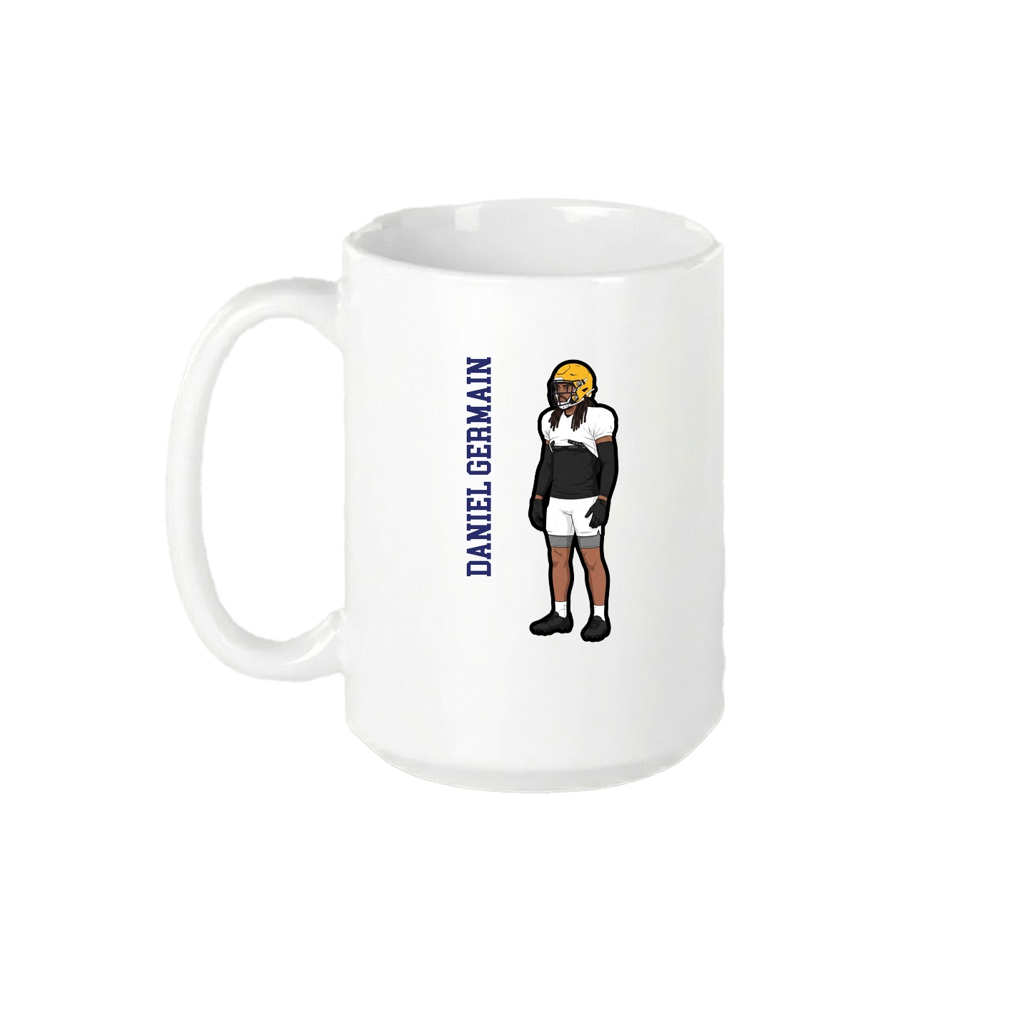 15oz Coffee Mug — Name Vertical in White