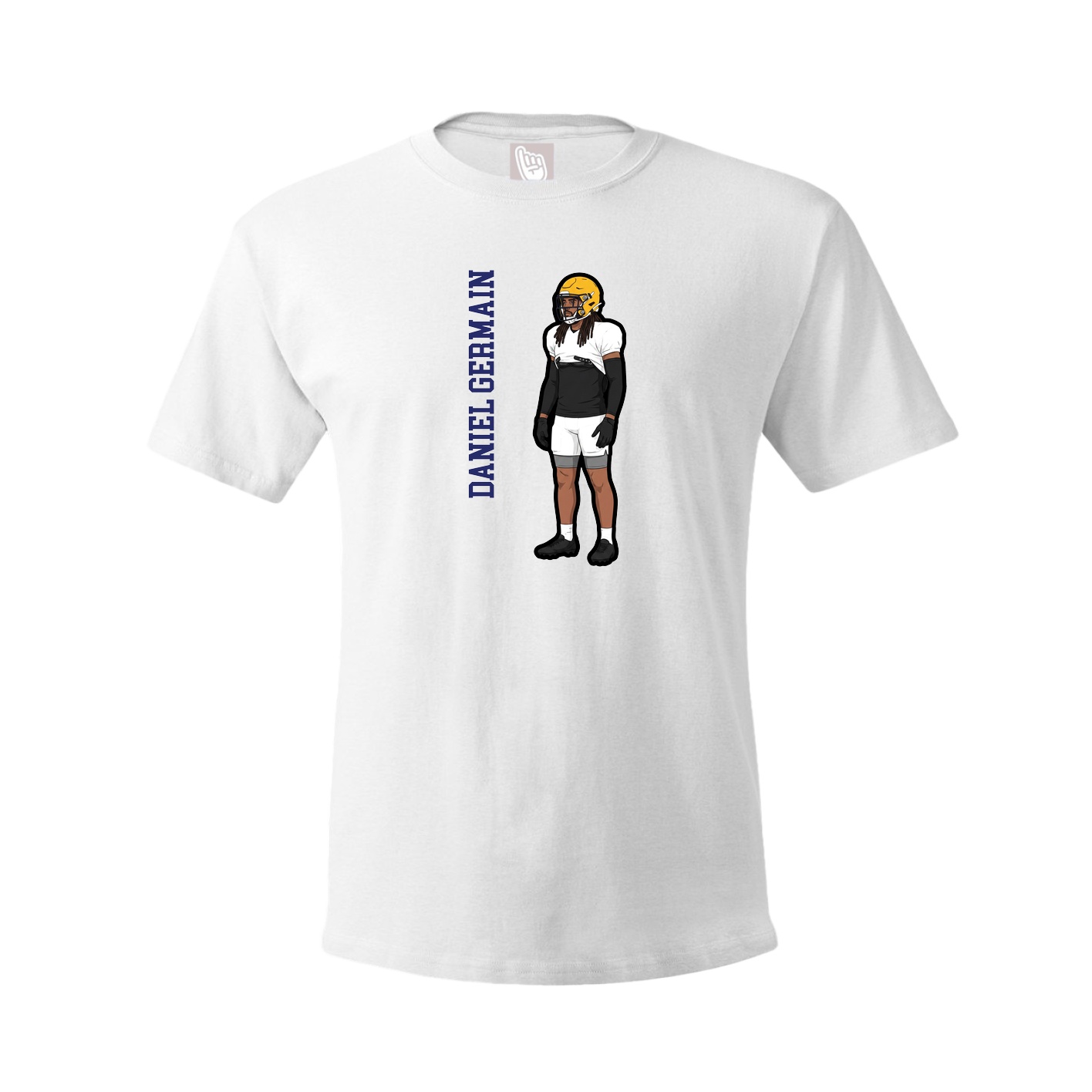 Youth Tee — Name Vertical in White
