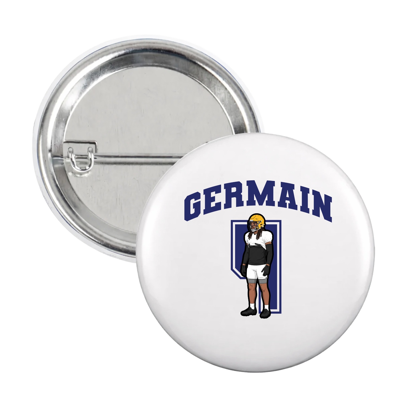 Game Day Button — Number in White